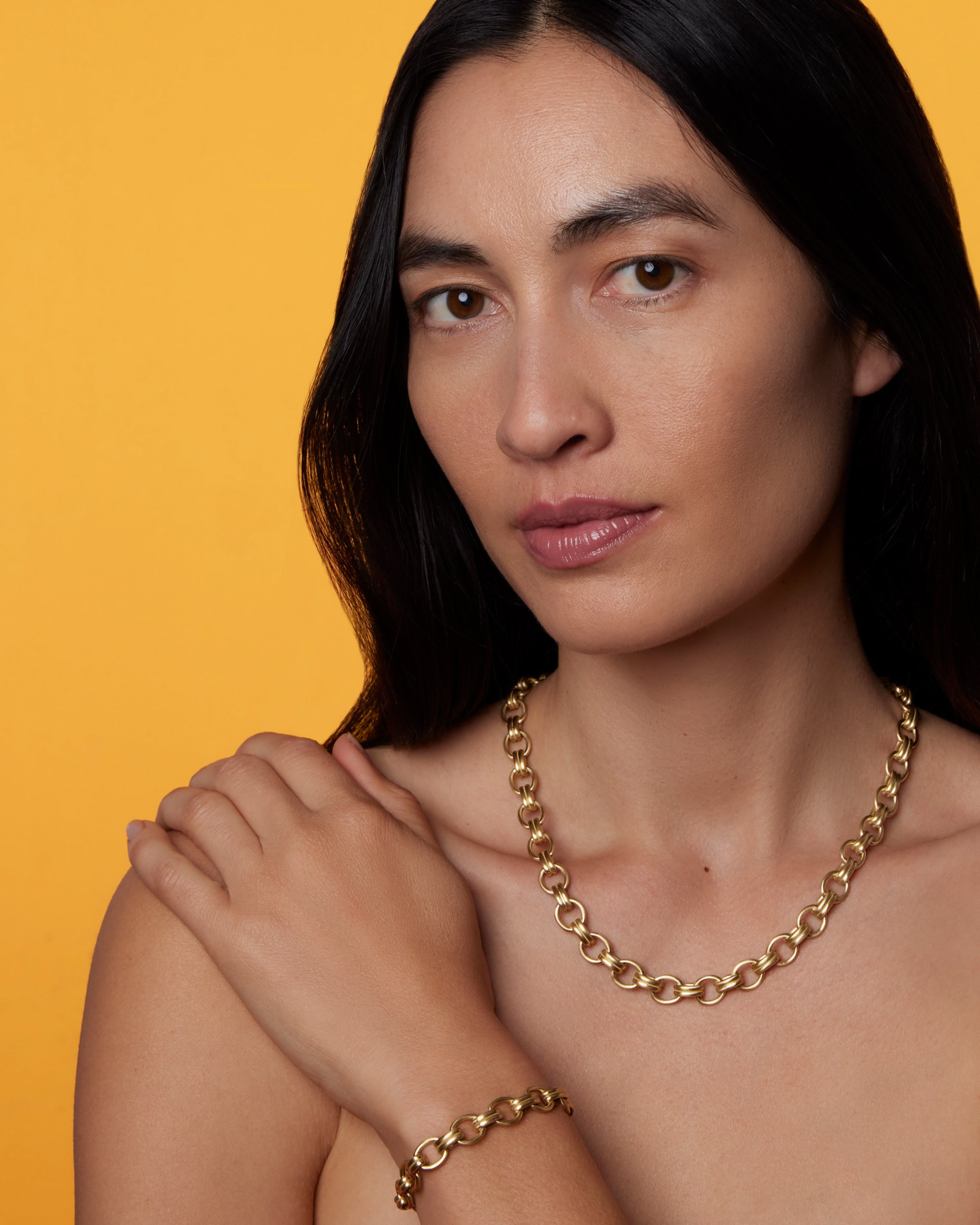 18k Gold Filled Link Chain Bracelet Set For Women – PorthoMall